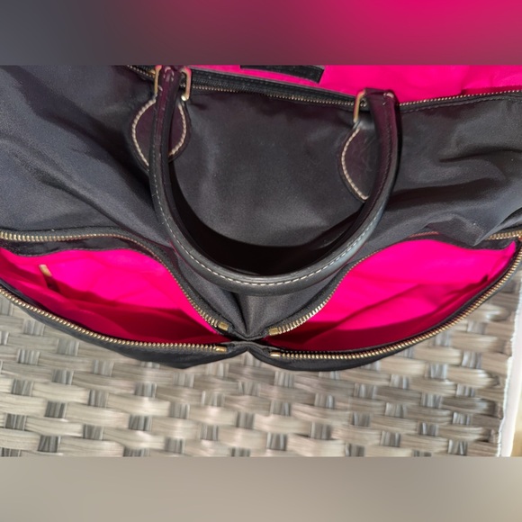 Dooney & Bourke Black/Pink Nylon Satchel Tote Bag & Leather Crossbody Strap - Picture 11 of 16